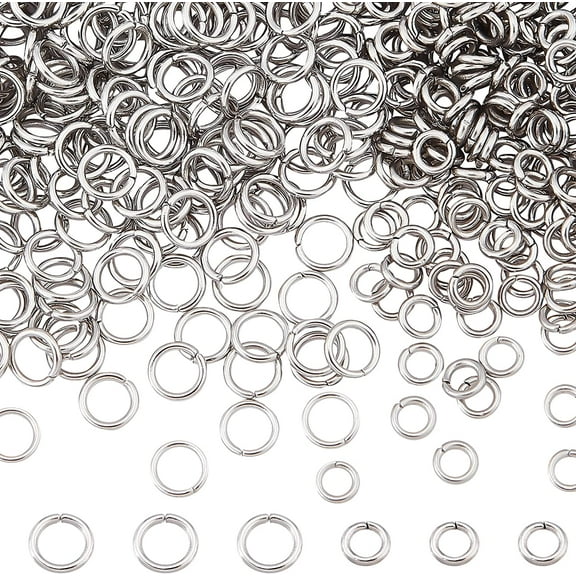 1 Box 1100Pcs Open Jump Rings Stainless Steel O Rings Connectors Linking Ring Jump Rings Bulk for Jewelry Making Chainmail Ring Earrings Bracelets Necklace Supplies DIY Craft 3mm 4mm