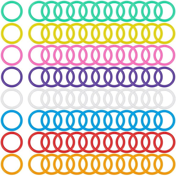1 Box 112Pcs 8 Colors Plastic Binder Rings Plastic Loose Leaf Rings 1.5 Inch Flexible Snap Split Book Binding Rings Index Card Rings Clips for Scrapbooks Notebook Documents Keychain Office