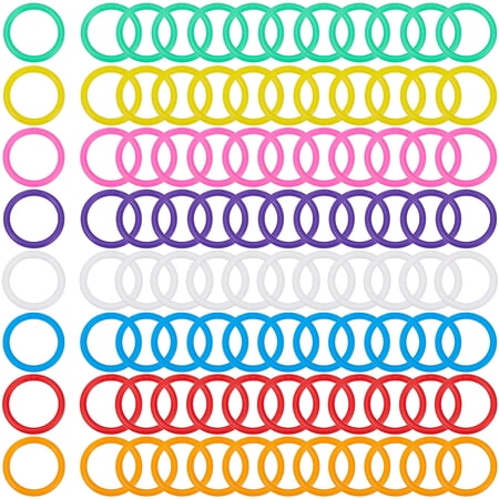 1 Box 112Pcs 8 Colors Plastic Binder Rings Plastic Loose Leaf Rings 1.5 Inch Flexible Snap Split Book Binding Rings Index Card Rings Clips