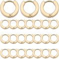 thumbnail image 1 of 1 Box 12 Pairs Huggie Hoop Earring Findings Leverback Earring Hooks 304 Stainless Steel 14mm Small Gold Round Ring Lever Back Hoops Earwires for Jewelry Making Earrings Supplies DIY Crafts, 1 of 6