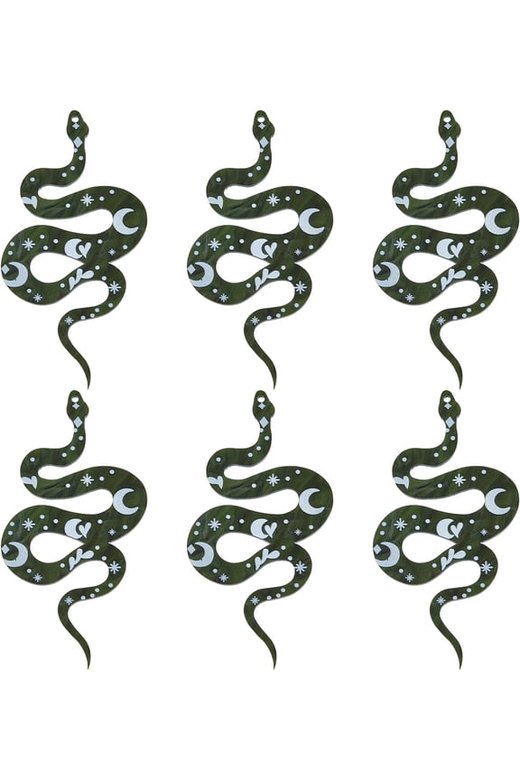 1 Box 12 Pcs Snake Charms Snakes Acrylic Charms Gothic Style Boa Animal Charm Flat Back Star Moon Heart Charms