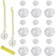 thumbnail image 1 of 1 Box 12 Sets Christmas Tree Ornaments Hanging Balls Decorations 22mm Clear Glass Faceted Electroplate Dangle Ornament Kits for Hanging Christmas Tree Party Home Outdoor Decor Colorful, 1 of 6