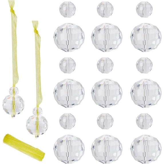 1 Box 12 Sets Christmas Tree Ornaments Hanging Balls Decorations 22mm Clear Glass Faceted Electroplate Dangle Ornament Kits for Hanging Christmas Tree Party Home Outdoor Decor Colorful
