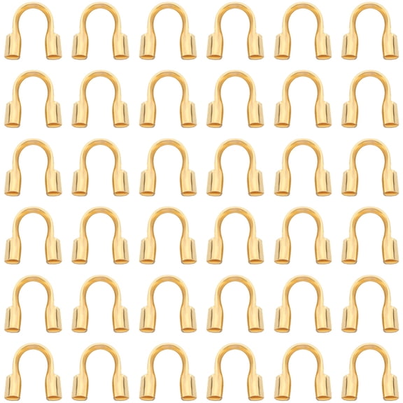 1 Box 1200Pcs Wire Guardians Gold Wire Guard Thread Protector Loop U Shape Protective Tube Brass Wires Cable Guardian for Earring