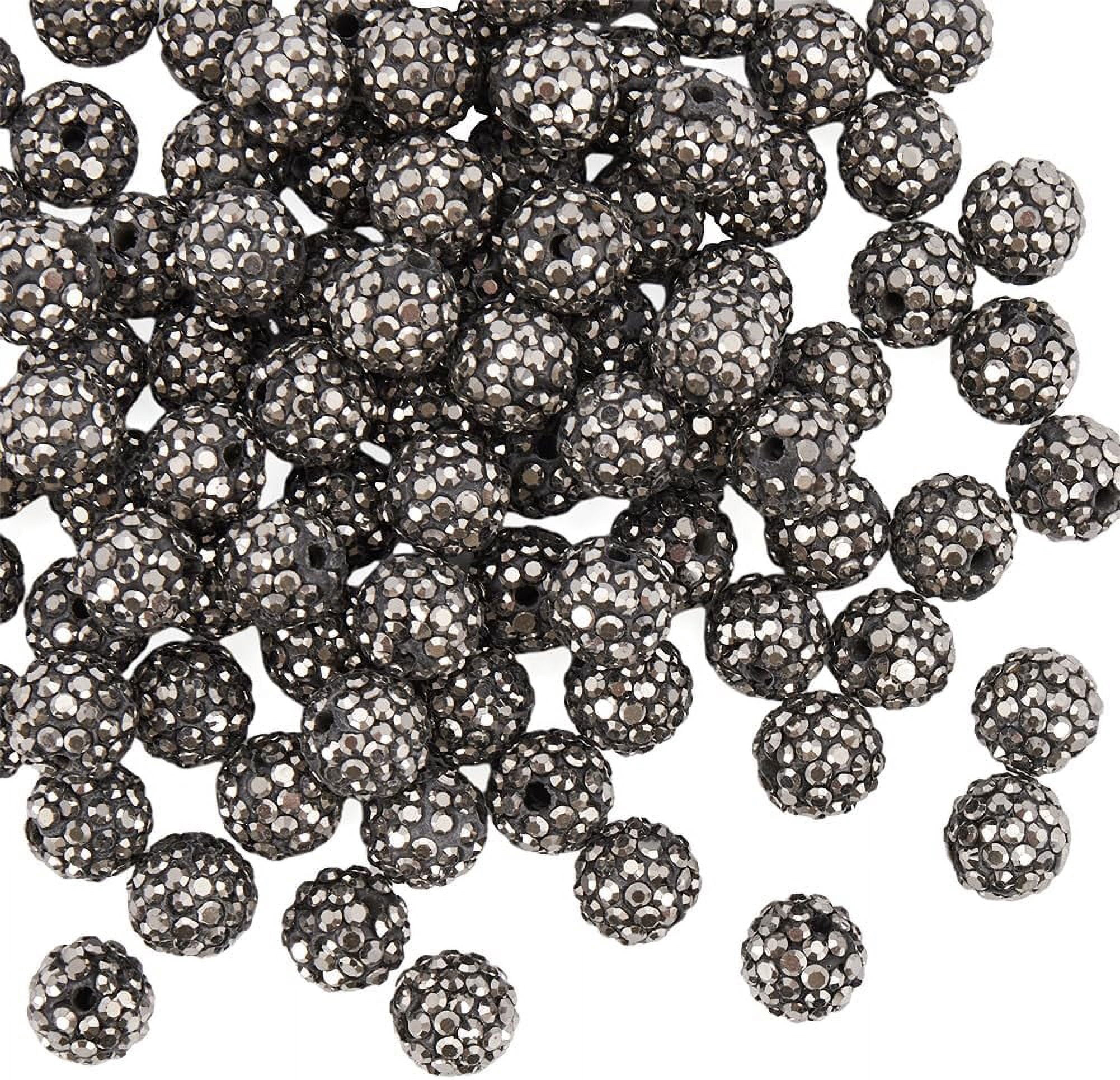 10 Perline Strass Ceco Pave 10mm Tonde Piatte &ndash; Oro, Foro Da 1mm &ndash; Fatte A Mano