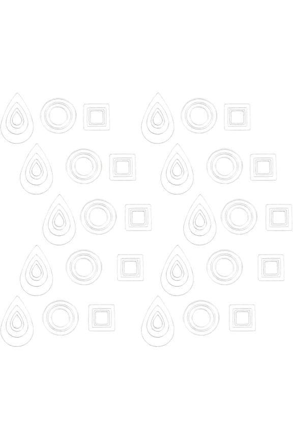 1 Box 120Pcs 12 Styles Linking Rings Earrings Beading Hoop Brass Open Bezels Frame Charms Round Teardrop Square Shape