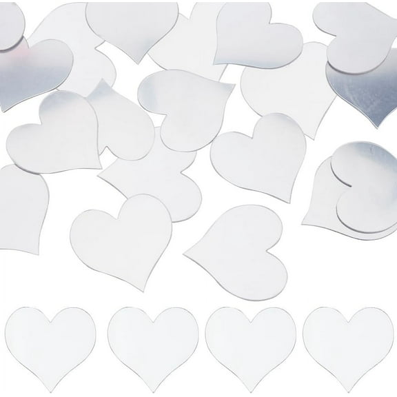 1 Box 120Pcs 2 Inch Heart Mirror Tiles Small Self Adhesive Mirror Tiles Acrylic Mosaic Mini for Phone Wall Home Kitchen Living Room Bedroom Decoration Supplies DIY Craft Projects Framing