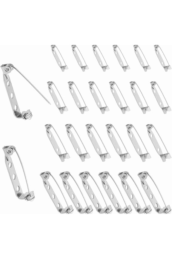 1 Box 120Pcs 20mm 25mm 30mm 35mm Bar Pin Backs Brooch Safety Pins Clasp Brooches Badge Locking pins Findings with Holes for DIY Name Tags Jewelry Crafts Corsage Badge Jewelry Making Pins