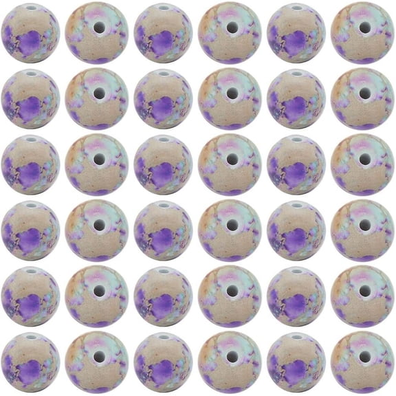 1 Box 120Pcs Blue Purple Stone Beads 8mm Sea Sediment Imperial Jasper Bead Bulk Natural Gemstone Colorful Round Loose Spacer Mini Bead for Jewelry Making Supplies DIY Necklace Bracelet Craft