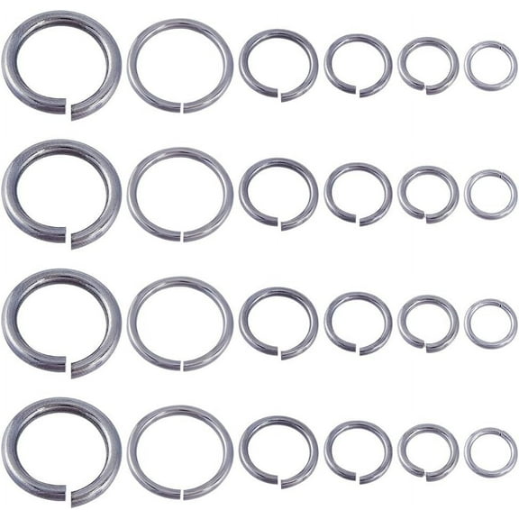 1 Box 120Pcs Open Jump Rings 304 Stainless Steel 10-20mm Large Connector Split O Rings
