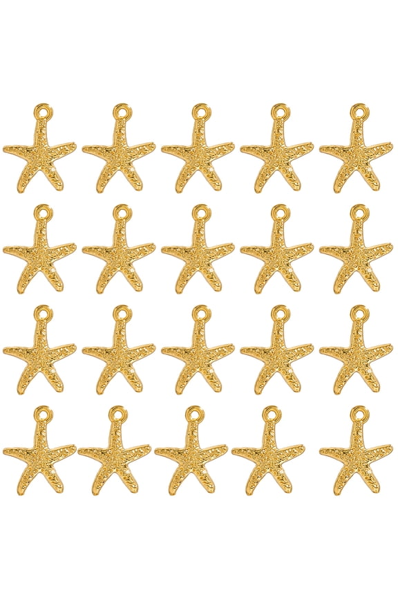 1 Box 120Pcs Starfish Charms Star Fish Charms Bulk Beach Hawaii Boho Summer Ocean Pendants for Jewelry Making Supplies