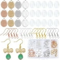 thumbnail image 1 of 1 Box 120pcs Cabochon Earring Making Kit Cabochon Setting Earrings Stainless Steel Earring Cabochon Settings Earring Blanks Earring Bezel Trays DIY, 1 of 5