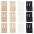 thumbnail image 1 of 1 Box 12Pcs 4 Colors Microfiber 3 Rows x 3 Hooks Underwear Bra Extenders with 201 Stainless Steel Rings & Hooks Rectangle Mixed Color 97x57x4mm 3pcs/color, 1 of 6