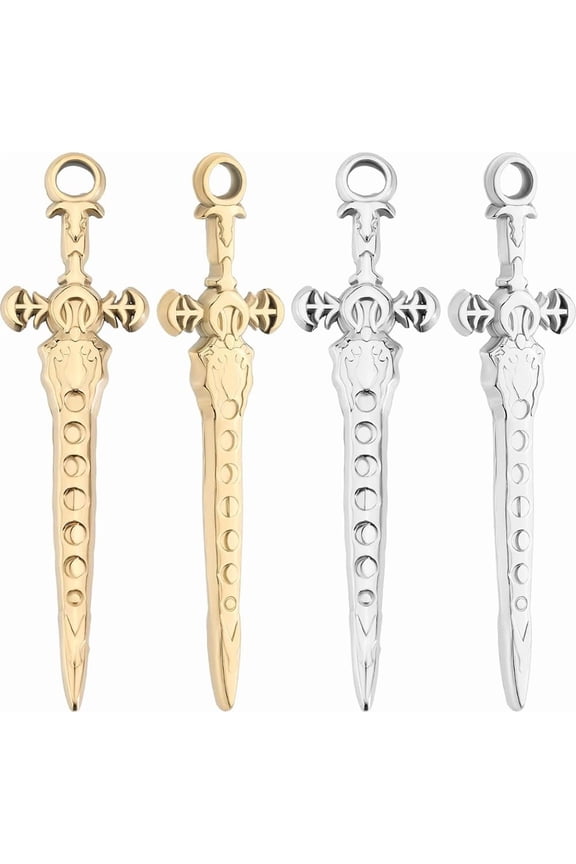 1 Box 12Pcs Charm 304 Stainless Steel Long Goat Shape Dangle Pendants Charm with Hole for DIY Bracelet Earrings Necklace Jewellery Making