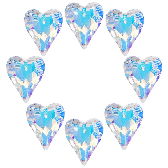 1 Box 12Pcs Glass Heart Suncatcher Hanging AB Color 1 x 0.85 Inch Faceted Rainbow Maker Sun Catcher Small Pendants Charms