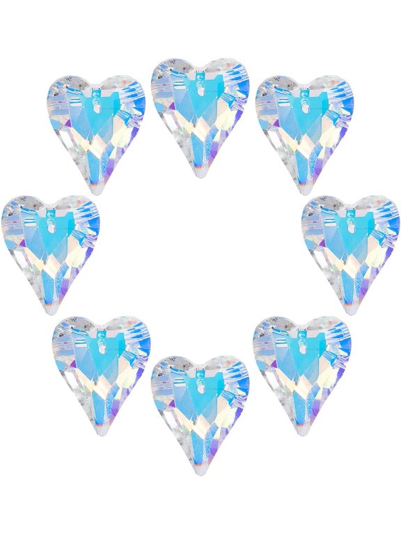 1 Box 12Pcs Glass Prism Heart Suncatcher Hanging AB Color 1 x 0.85 Inch Faceted Rainbow Maker Sun Catcher Small Pendants Charms for Garden Home Window Wedding Christmas DIY Decoration