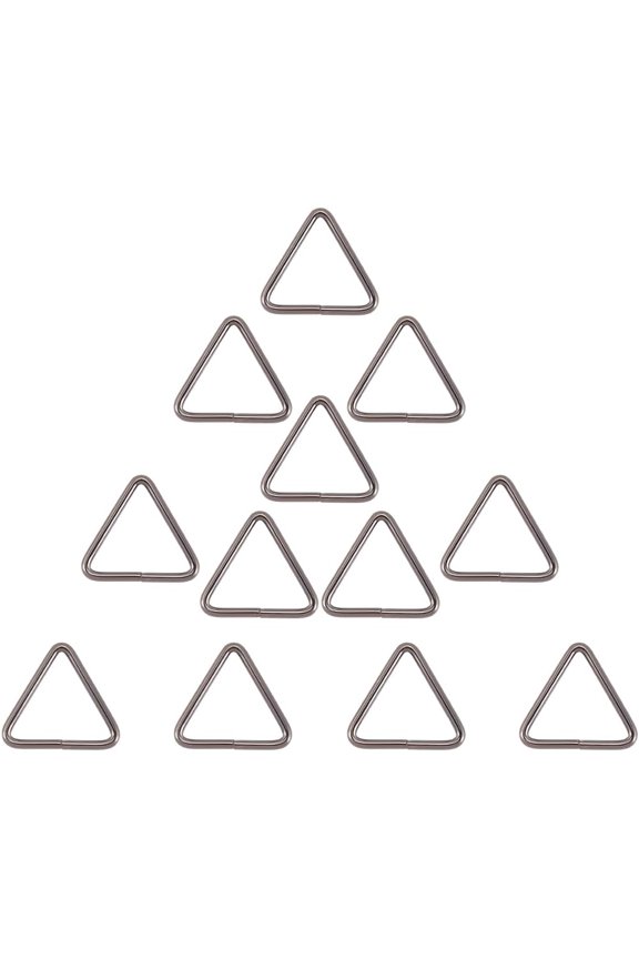 1 Box 12Pcs Metal Triangle Rings Triangle Buckle Clip Iron Gunmetal Linking Ring Belt Faste