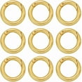 thumbnail image 1 of 1 Box 12Pcs Real 18K Gold Plated Spring O Rings Round Snap Hook Carabiner Brass 20mm Circle Trigger Gate Ring Keyring Buckle Clasps for Purse Jewelry Bags Lanyard Keychain Supplies DIY Craft, 1 of 6
