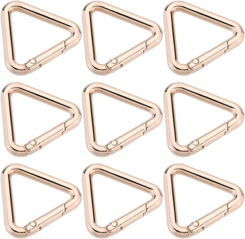 Box 12Pcs Triangle Spring Key Rings Gold Purse Ring Clips Metal