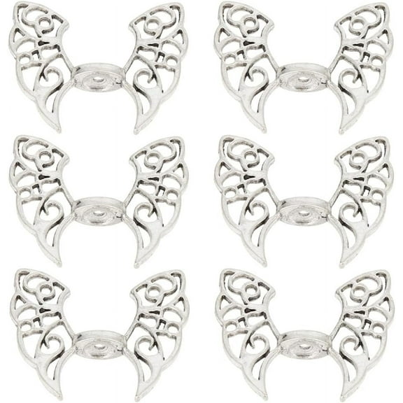 1 Box 12Pcs Wing Bead Fairy Wing Beads Alloy Angel Wings Beads Bulk Big Tibetan Vintage Silver Spacer Beads Metal Angel Wing Beads for Jewelry Making DIY Necklace Bracelet Beginners Women DIY