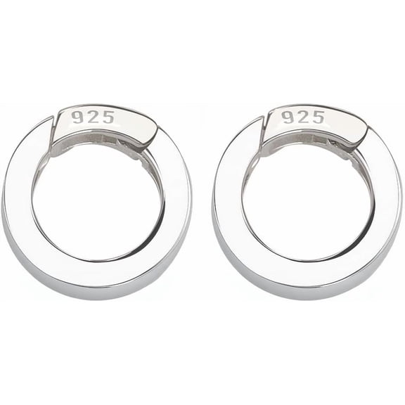 1 Box 12mm 925 Sterling Silver Spring Gate Ring Round Ring Carabiner Bulk Small Metal Clips Clasps Purses Trigger Snap Hooks Gate O Rings for Jewelry Making Keyrings Bags Diy Crafts Supplies Silver