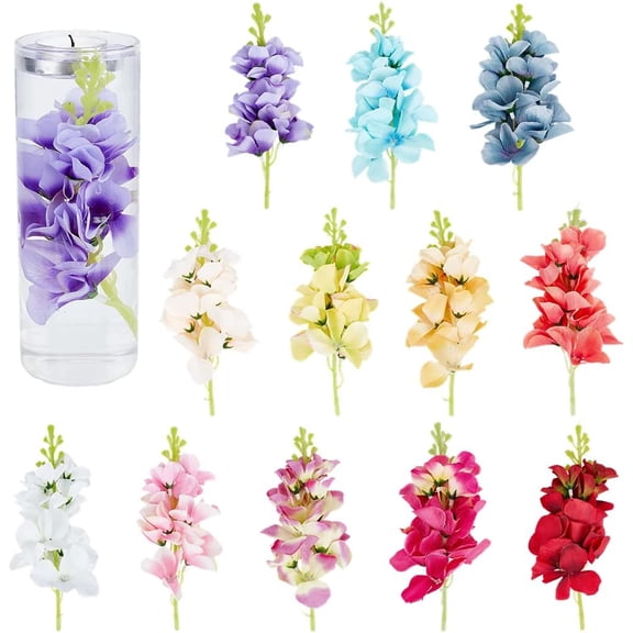 1 Box 12pcs 12 Colors Float Flowers Filler Flower Vase Filler Silk Assorted Small Mini Floating Candle Artificial Flowers Multi-color