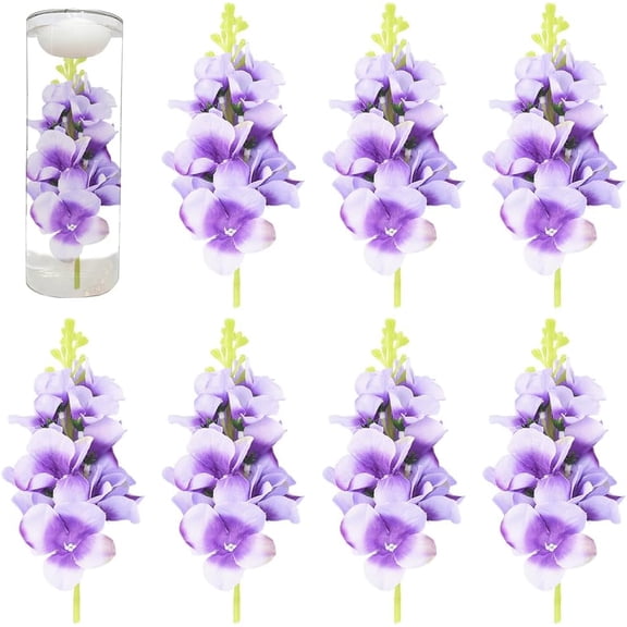 1 Box 12pcs Floating Candle Flower Mini Flowers Small Lilac Silk Floating Candle Artificial Hyacinth Floral Table Centerpieces