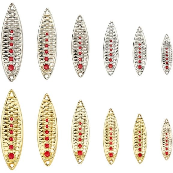 1 Box 12pcs Zinc Alloy Fishing Bait Jig Head Spoon Lure 6 Styles Artificial Fishing Lure Fishing Accessories for Freshwater Saltwater Fishing