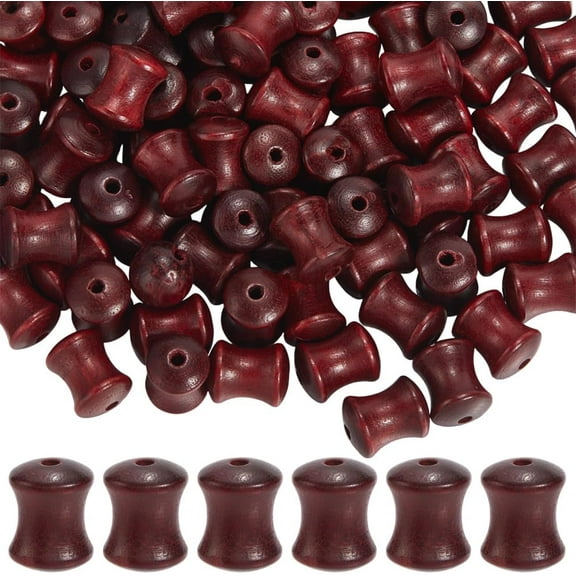 1 Box 140Pcs Bamboo Beads Dark Red Wooden Beads Ebony Tube Stick Natural Energy Loose Blood Sandalwood Wood Spacers