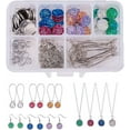 thumbnail image 1 of 1 Box 14Set Druzy Jewelry Necklace Earrings Making Kit - 24pcs Flat Back Druzy Resin Cabochons 12mm 24pcs Blank Dangle Cabochon Setting Earrings, 1 of 8