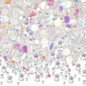 1 Box 1500pcs 3 Styles 2.5 to 6mm Flatback Resin Pearls Flat Back Pearl Ab Colors Mini Small Transparent No Hole Semi Circle Micro Nail Arts Bead