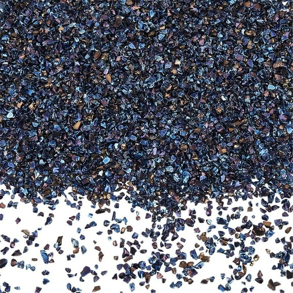 1 Box 150G Broken Glass Art Small Crushed Crystals Bulk Colorful Blue Irregular Chunky Metallic Sprinkles Flakes Glitter Pieces Chips for DIY Making