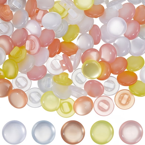 1 Box 150Pcs 5 Colors Mushroom Sewing Buttons Small Size Mushrooms Shape Flat Round Resin Fasteners Scrapbooking Loose Button Bulk