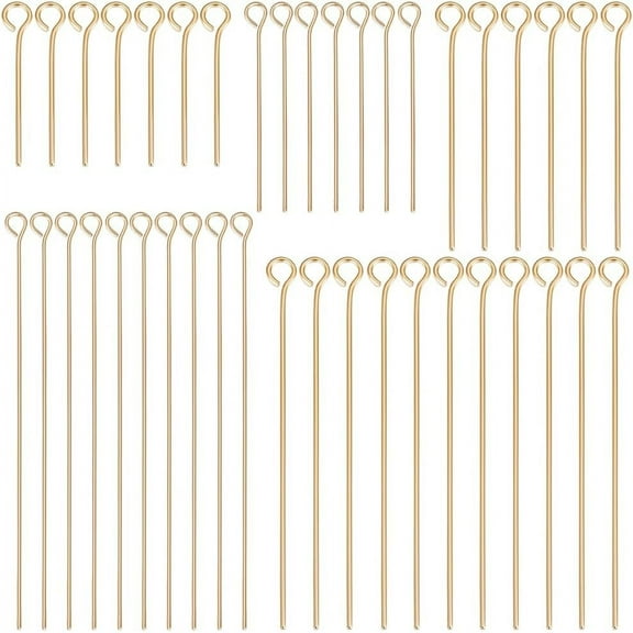 1 Box 150Pcs Ball Head Pins 18K Gold Plated Brass 5 size Jewelry Pins Bendable Headpin for DIY Bracelet Necklace Jewelry Making DIY Craft Head: 2mm