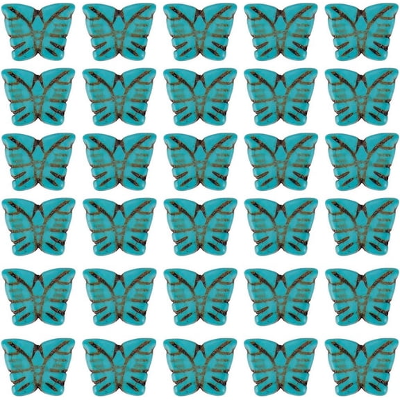 1 Box 150Pcs Blue Howlite Turquoise Beads Turquoise Bead Animal Butterfly Shaped Healing Energy Gemstone Loose Bead Strands