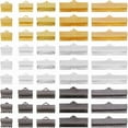 thumbnail image 1 of 1 Box 150Pcs Gold Ribbon End Clamps Bracelet Metal Crimp Ends Iron Pinch Colorful Leather Bookmark Fastener Clasp Cords Findings for Jewelry Making Choker Bracelets Anklets Supplies DIY Craft diy, 1 of 5