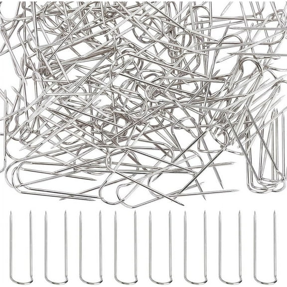 1 Box 150Pcs Sewing for DIY k Pins U-Shape Sewing Craft Silver Stainless Steel Double Blocking Pin Multipurpose Straight Needlecraft for DIY DIY Quilting Sewing Jewelry Making Display Decor Accessory