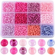 1 Box 156G Seed Bead Glass 4mm 8/0 Seed Beads Bulk Bracelet Making Seed Beads Purple Glass Seed Bead Round Pony Beads Spacer Loose Beads for Jewelry Making DIY Earrings Bracelets Necklace