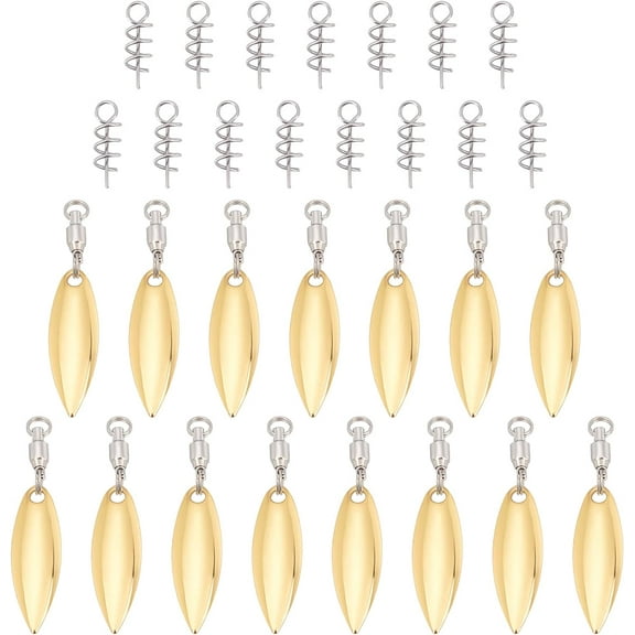 1 Box 15Pcs Fishing Lures Willow or Colorado Blade Spinner Blades Bearing Swivels Tail Spinner Spinnerbait Lure Making Supplies Bass Lures