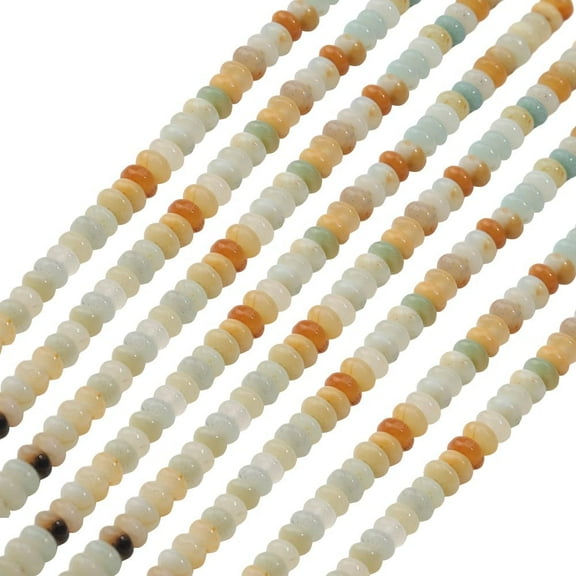 1 Box 160Pcs 4mm Amazonite Heishi Beads Flat Stone Beads Strands Flat Lentil Disk Strand Loose Spacer for Crafts Jewelry Making Charms Accessories DIY Bracelets Supplies Women Adult Mixed Color