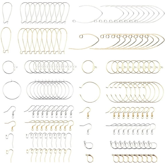 1 Box 160pcs ney Ear Wires Lever Back Beading Hoop Earring Findings Fish French Earring Hook Earwire for DIY Dangle Earrings Jewelry MakingMixed Color