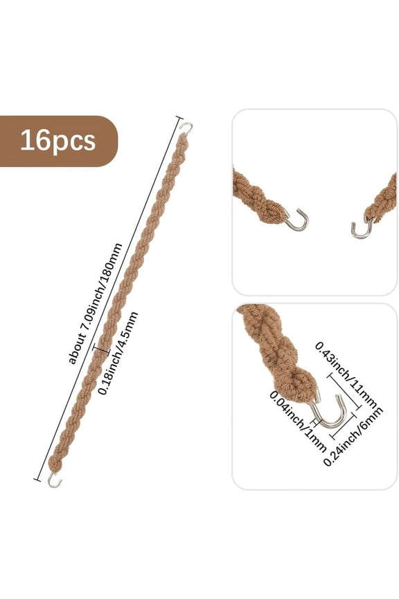 1 Box 16PCS Elastic Boot Bands Khaki Military Boot Straps Legging Rope Garter Pant Leg Blousing Bands with Metal Hooks for Army Police Outdoor Sports Training Hiking Climbing Biking Men Women