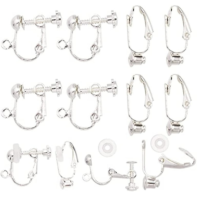 Box 16Pcs Style Clip on Earrings Findings Earring Converters
