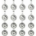 thumbnail image 1 of 1 Box 16Pcs 2 Styles Snap Button Charms Snap Jewelry Charms Alloy 18mm Hang Small Silver Base Interchangeable Pendant Charm for Jewelry Making Charms Necklaces Bracelets Earrings DIY Crafts, 1 of 4