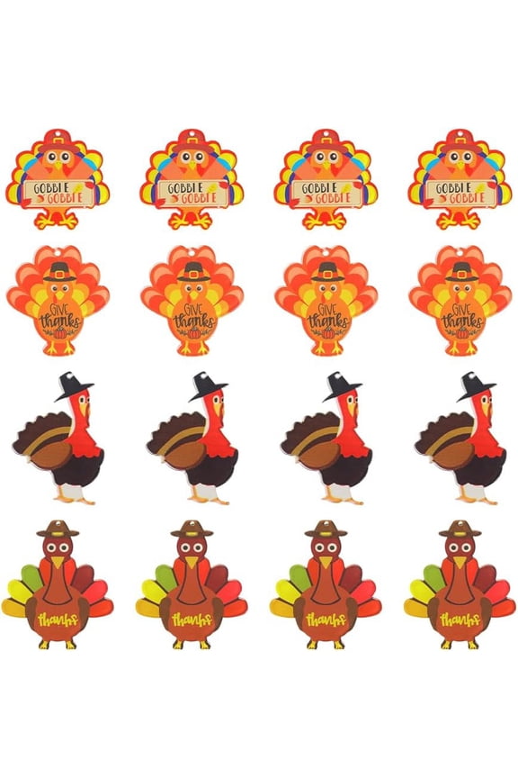 1 Box 16Pcs 4 Styles Thanksgiving Turkey Charms Fall Pumpkin Charm Bulk Pumpkin Chicken Holiday Food Harvest Cartoon Acrylic Charm for Jewelry Making Charms DIY Bracelet Necklace Crafts