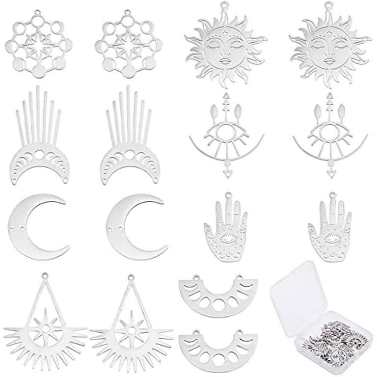 Shop SUNNYCLUE 1 Box 20PCS 5 Style Stainless Steel Sun Moon Stars Charms  Moon Charms for Bracelets Making Charms Pendants for DIY Jewellery Making  Charms Necklace Crafting Earrings for Jewelry Making - PandaHall Selected