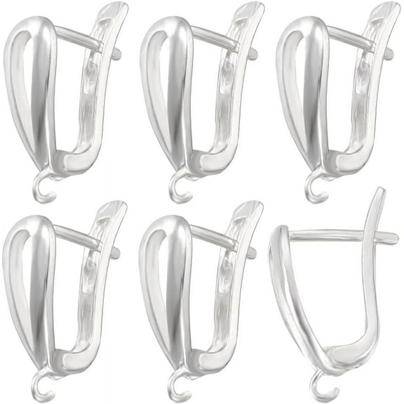 1 Box 16Pcs 925 Sterling Silver Plated French Earring Hooks Leverback Hoop Earring Findings with Open Loop Latch Back Closure for DIY Jewelry Making Findings