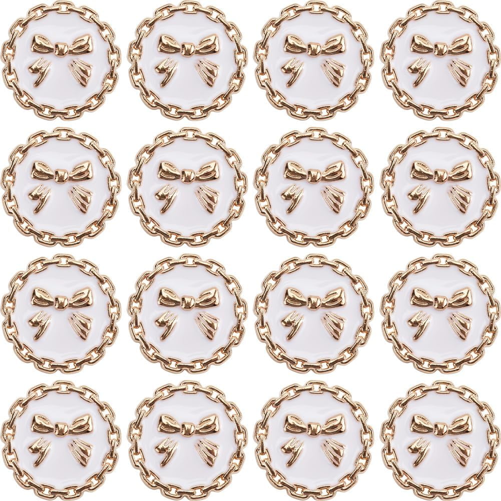 1 Box 16Pcs Circular Bow Button 25mm/0.98inch Flat Round  display picture 1