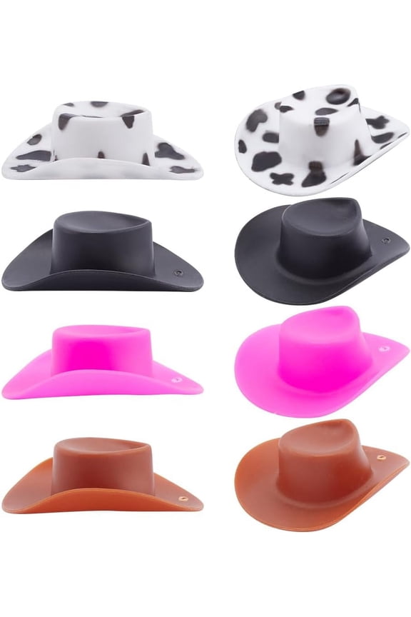 1 Box 16Pcs Cowboy Hat Charms Bulk Cowboys Charms Mini Hats Shaped Ornament Charm for Charms Women Adult Bracelet Necklace Earrings DIY Crafts Decor Supply Accessories