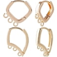 thumbnail image 1 of 1 Box 16Pcs Huggie Hoop Earring Findings 18K Gold Plated Brass 2 Style Hoop Earrings with Multi Loops Circle Teardrop Flower Leverback Ear Wires Components for DIY Earrings, 1 of 6